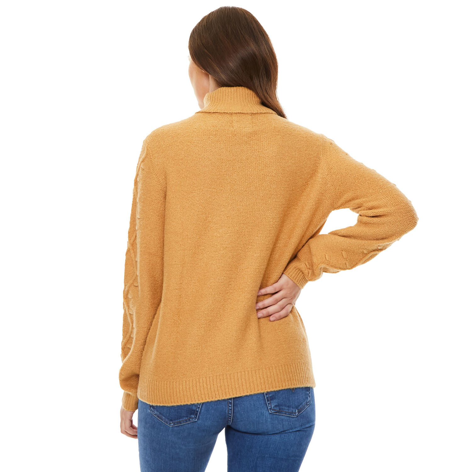 Ladies Knitted Roll Neck Jumper - Porcini / 10 Image 3