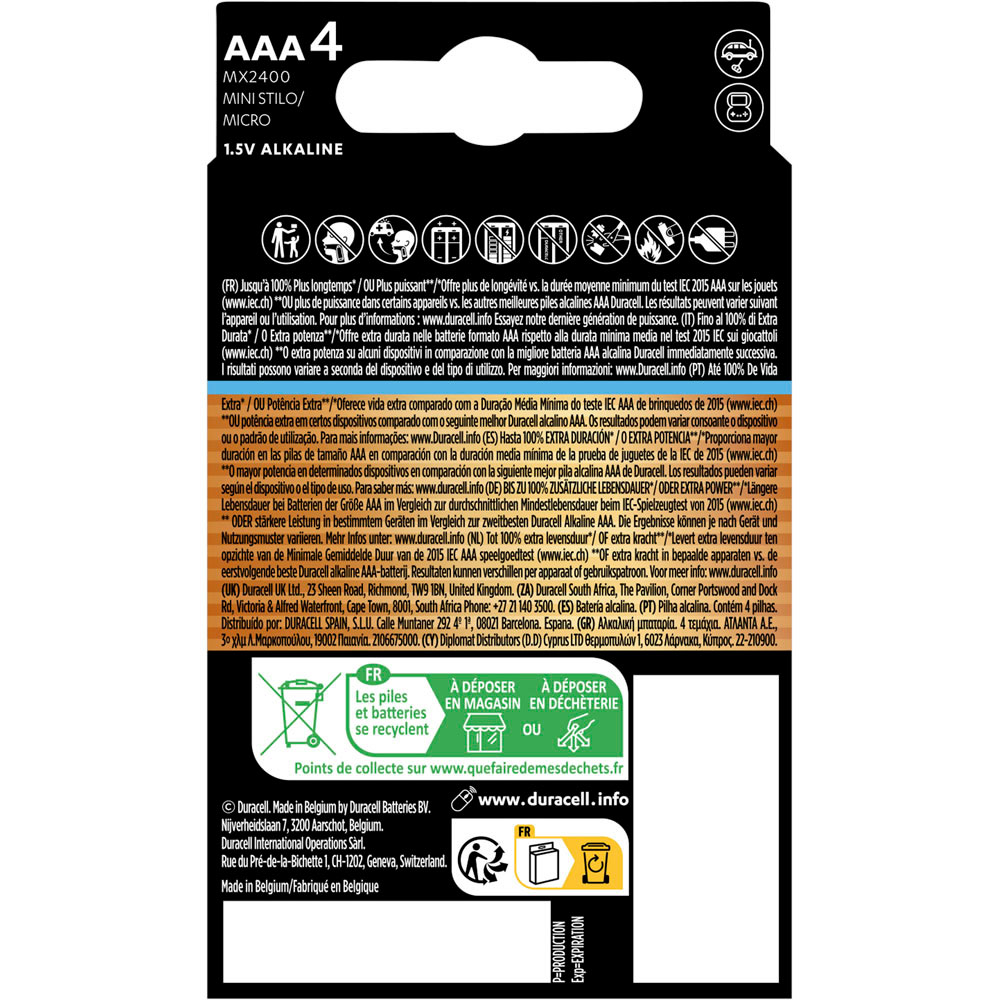 Duracell Optimum AAA Batteries 4 Pack Image 2