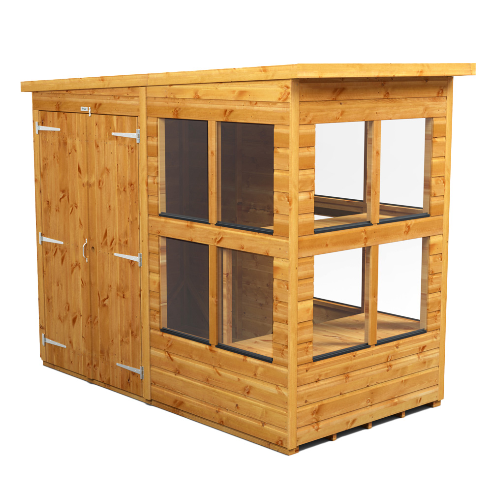 Power 4 x 8ft Pent Double Door Potting Shed Image 1