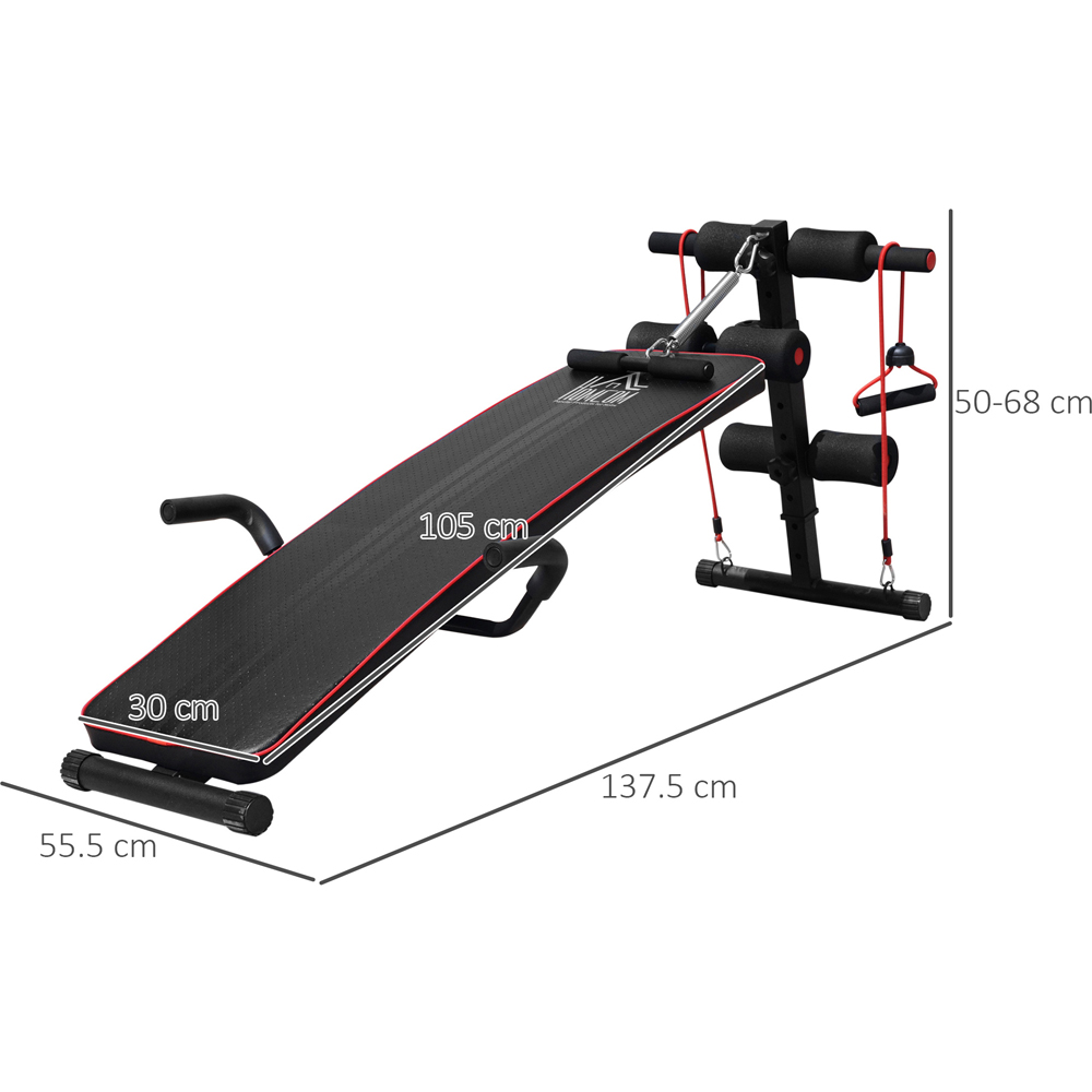 HOMCOM Black and Red Durable Steel Sit Up Bench Image 8