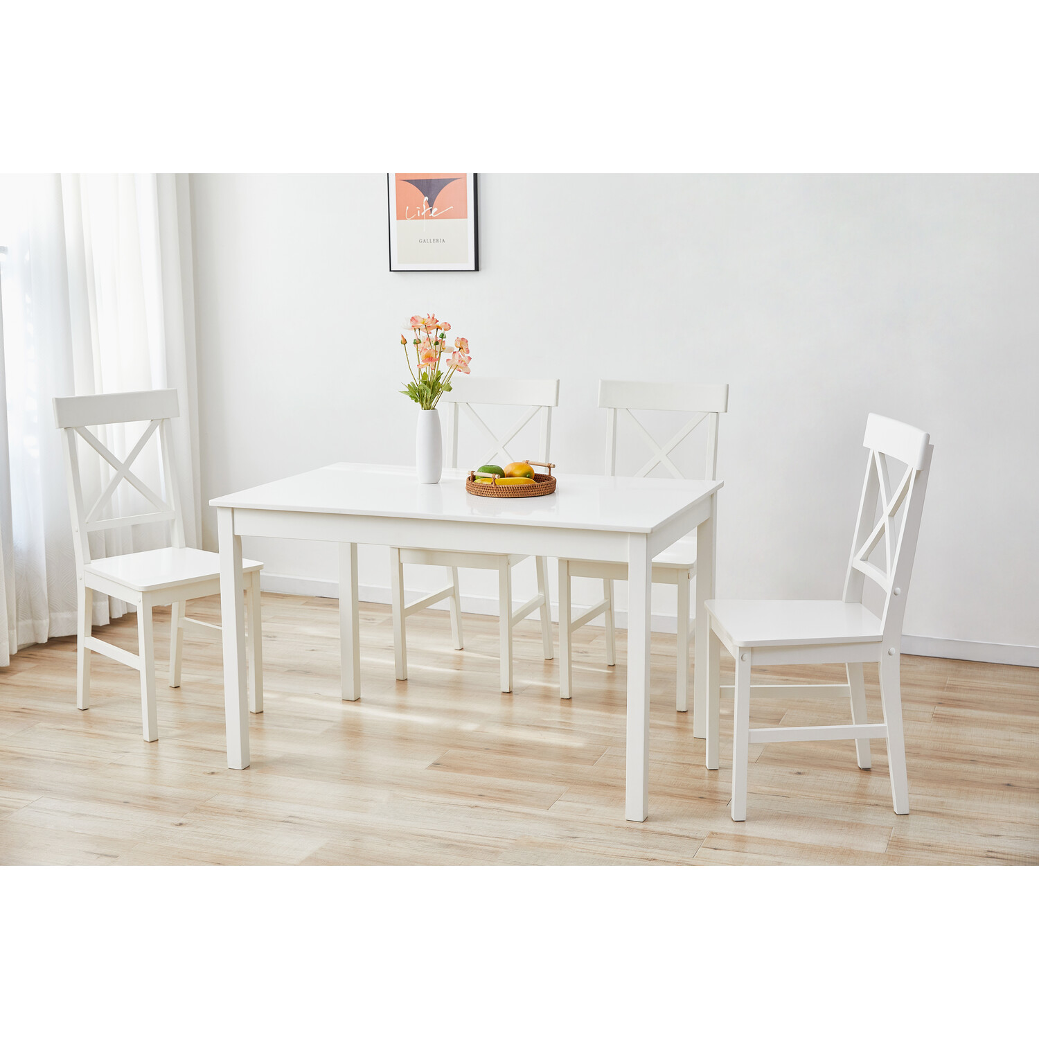 Hamilton Dining Table and Chair Set White Image 5
