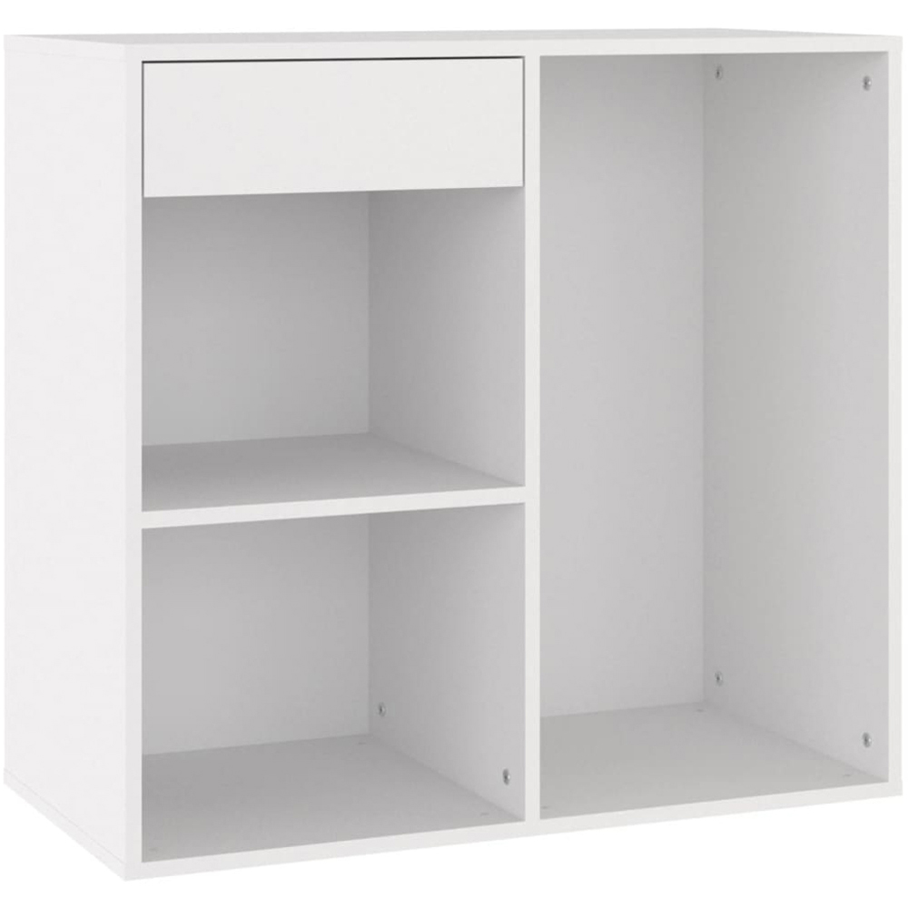 vidaXL Single Drawer 3 Shelf White Cosmetic Cabinet Image 2