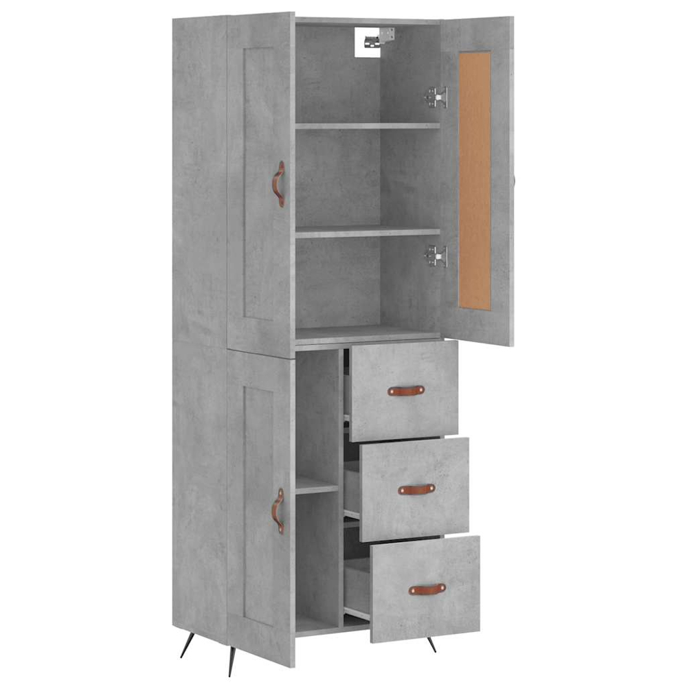 vidaXL 4 Glass Door Grey Highboard Image 4