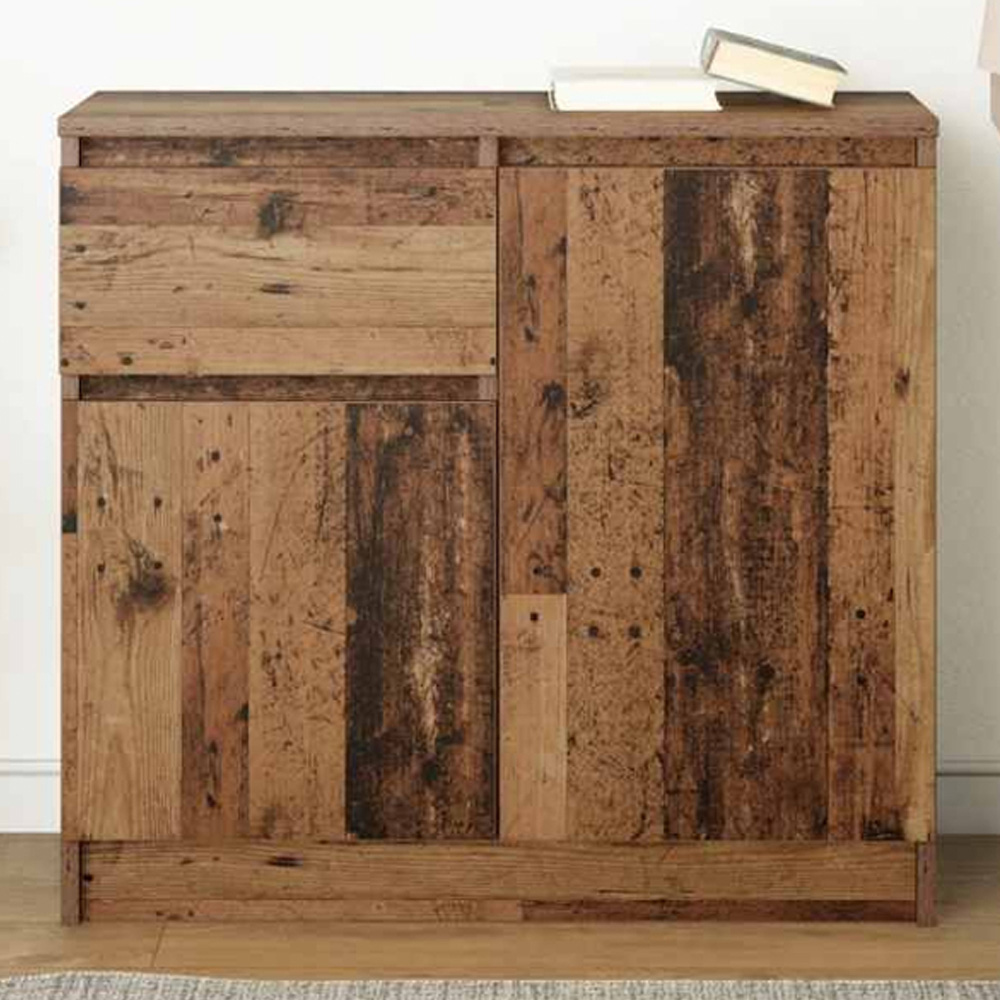 vidaXL 2 Door Single Drawer Old Wood Sideboard Image 1