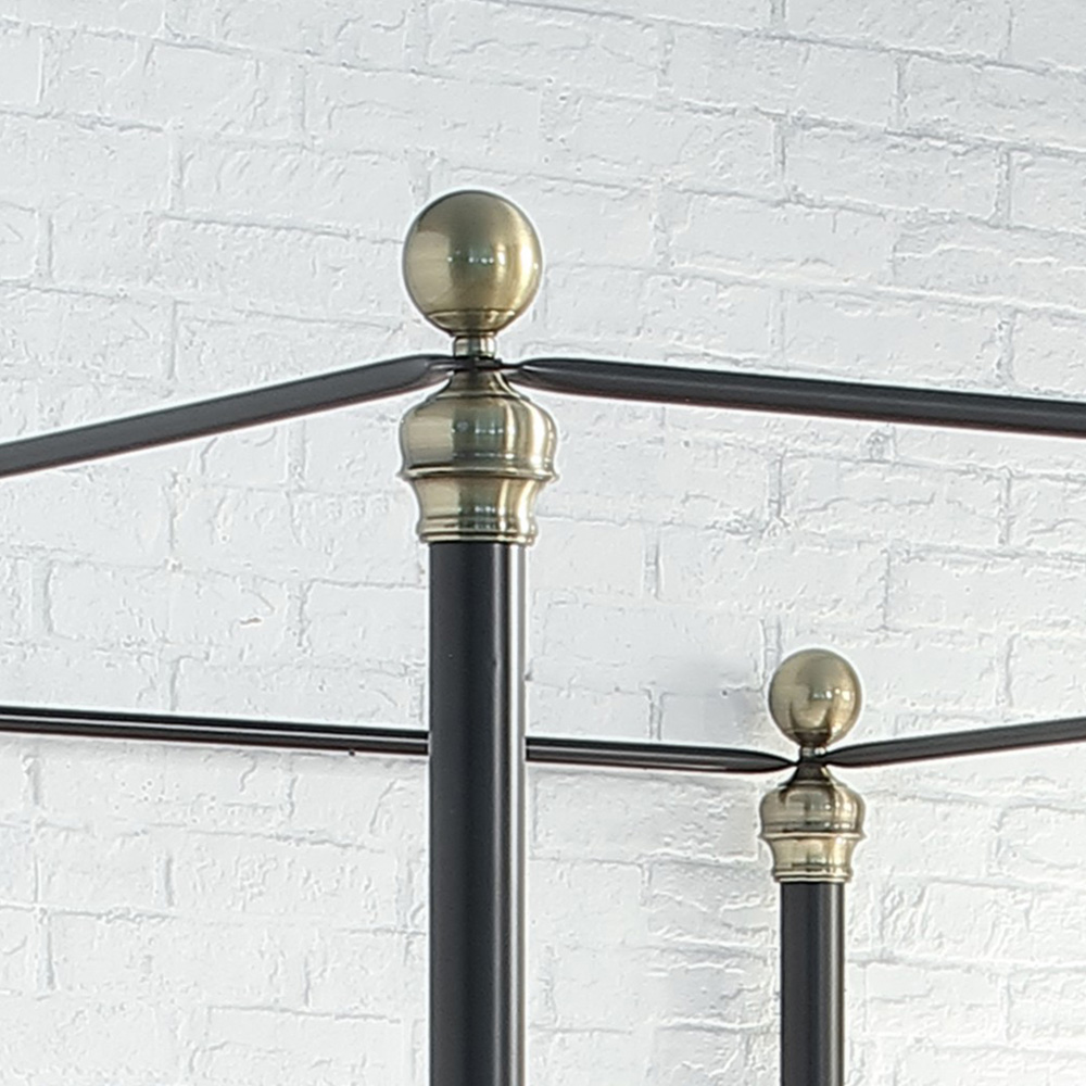 OAT Home Marylebone Double Black and Brass Metal 4 Poster Bed Frame Image 5