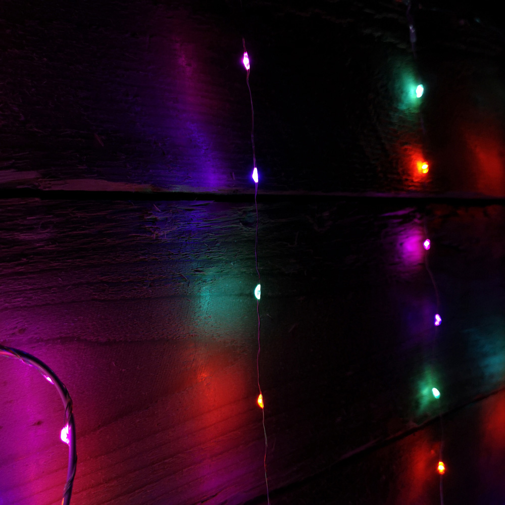 Premier 303 Rainbow LED Static Heart Silver Pin Cable Curtain Light 1.2 x 1.2m Image 4