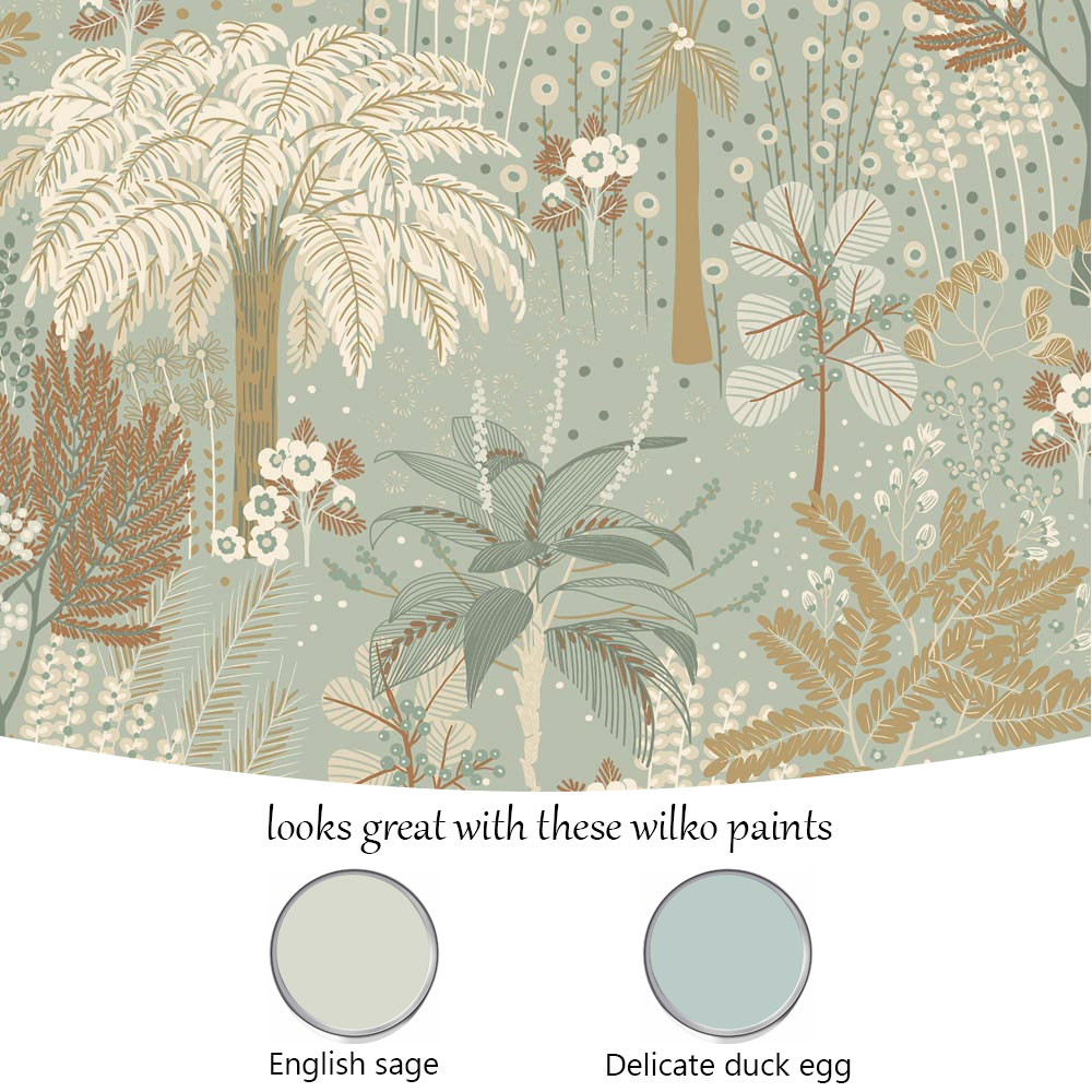 Grandeco Louan Floral Foliage Sage Wallpaper Image 4