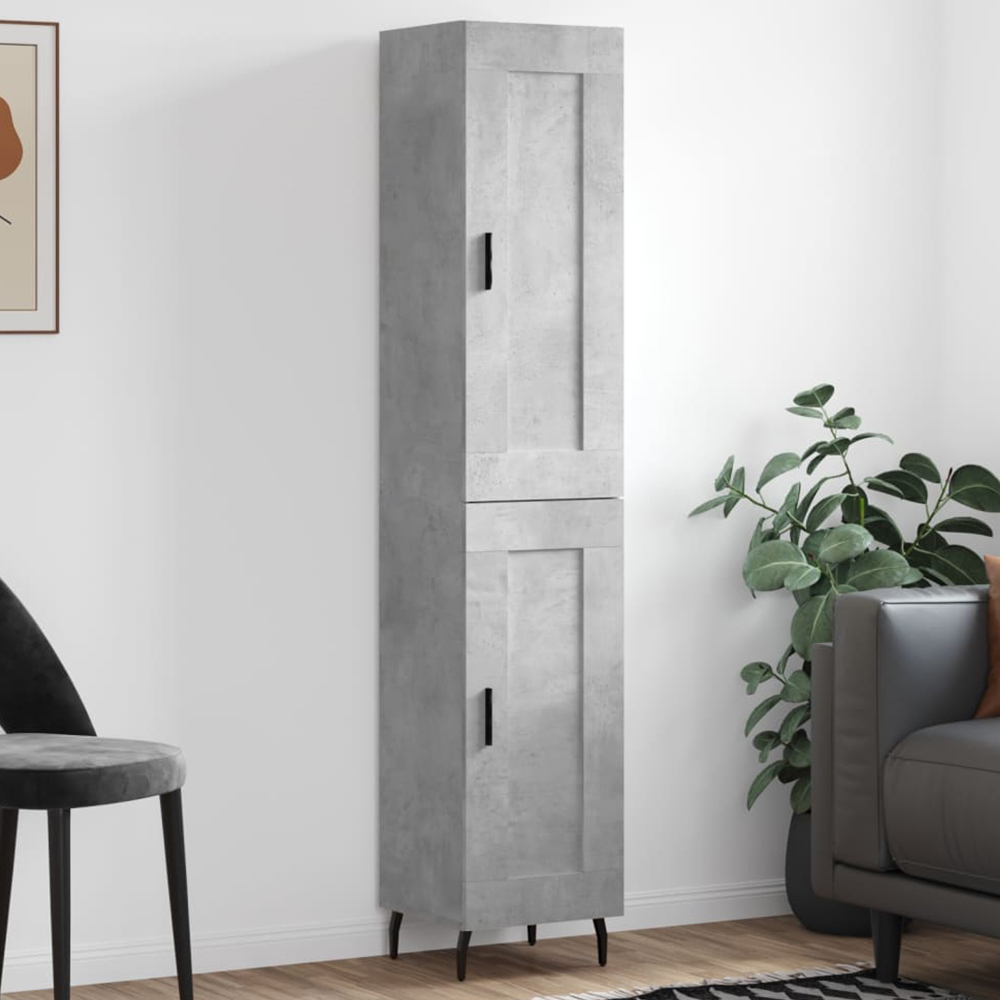 vidaXL 2 Door Concrete Grey Highboard Image 1