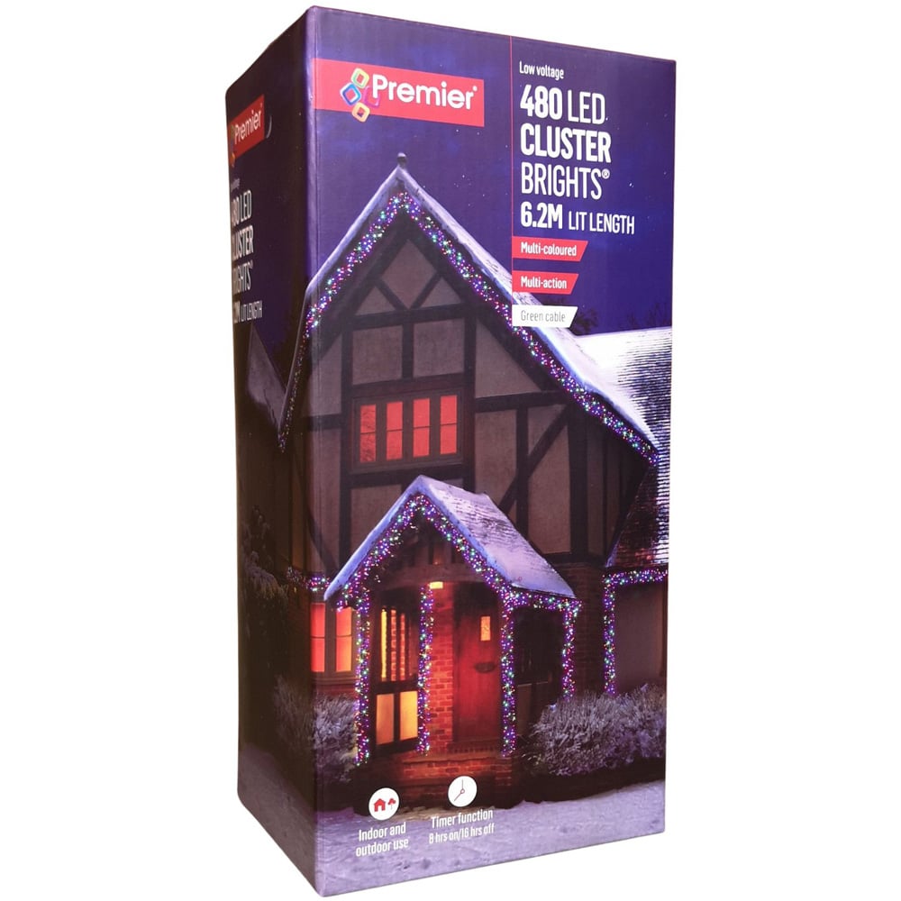 Premier ClusterBrights 480 Multicolour LED Multi-Function Green Cluster Light 6.2m Image 2