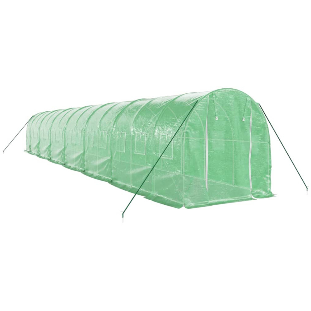 vidaXL Green Polyethylene Galvanised Steel Frame 45.9 x 6.5ft Greenhouse Image 2