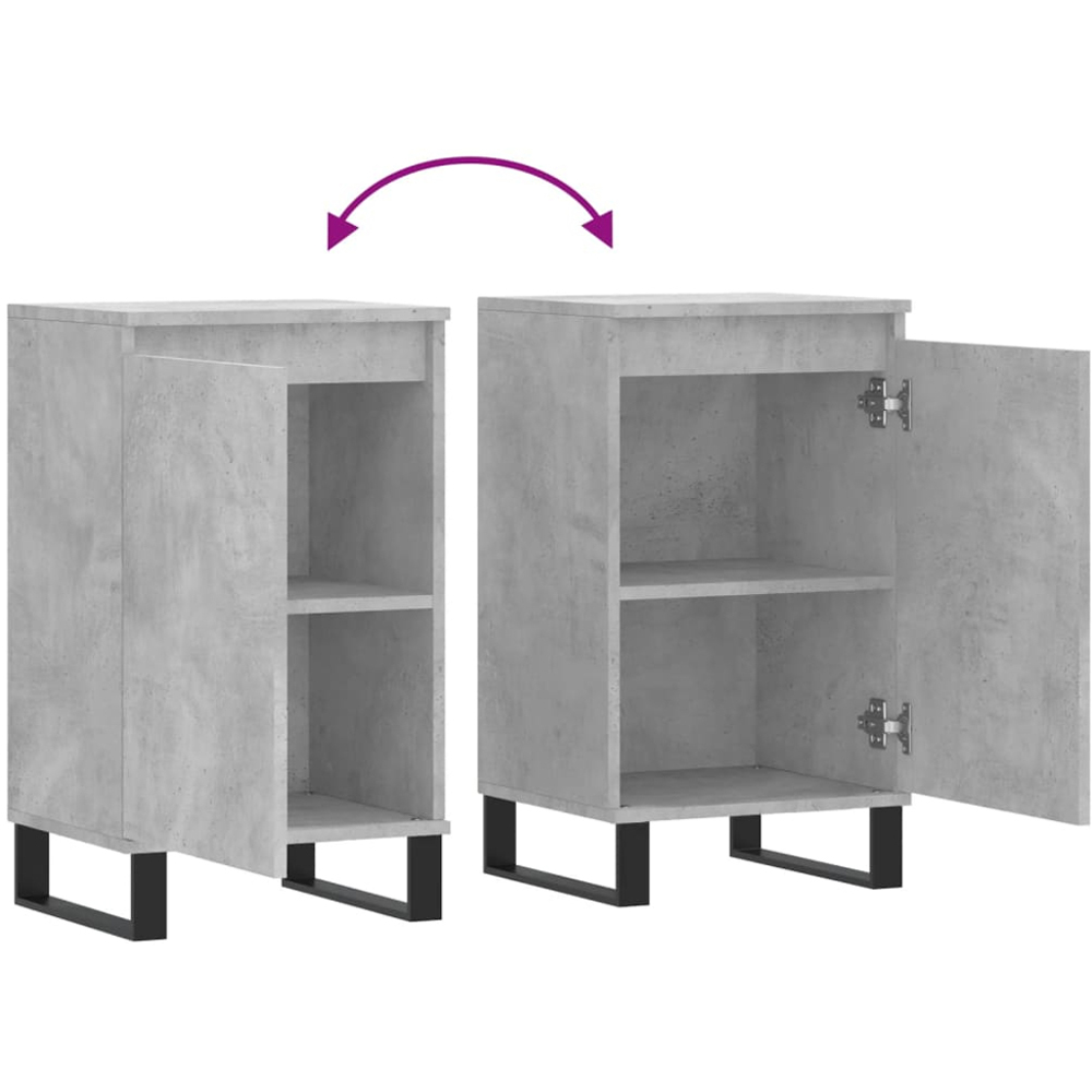 vidaXL Single Door Concrete Grey Sideboard Image 9