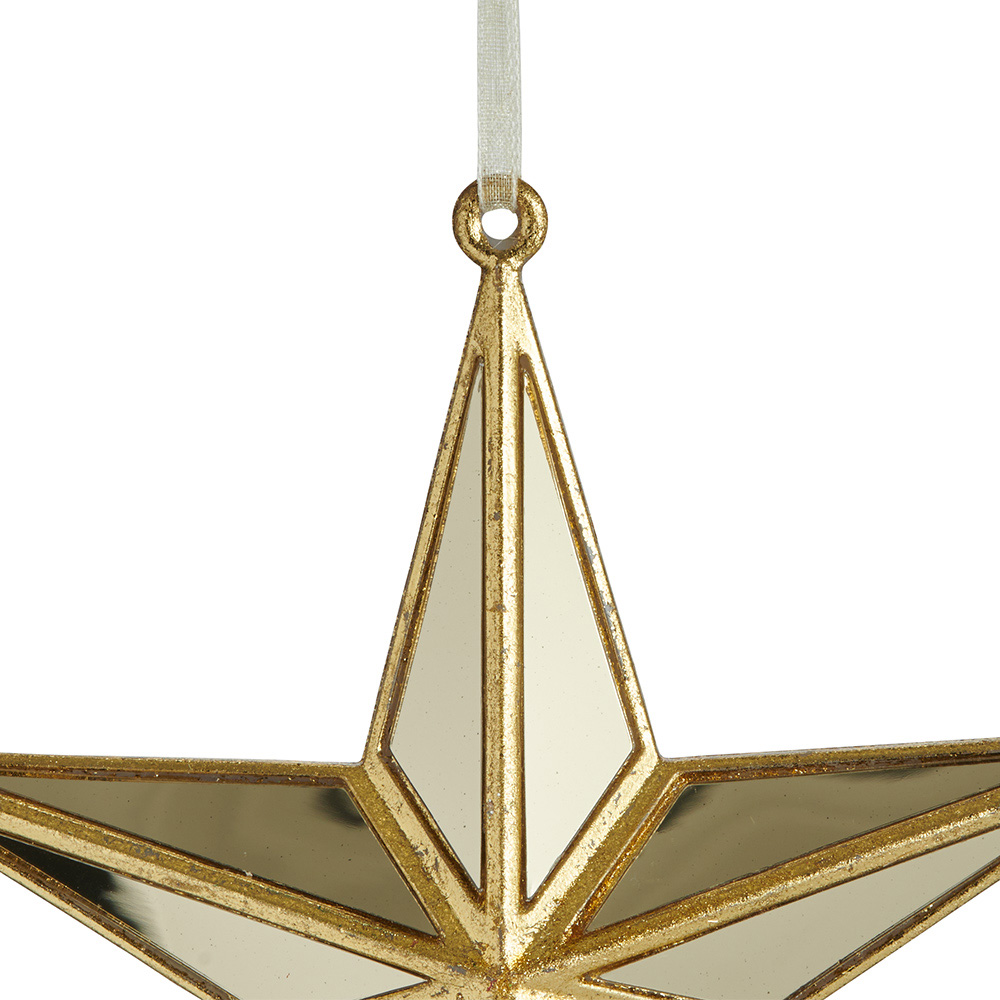 Wilko Majestic Gold Mirror Star Decoration Image 3