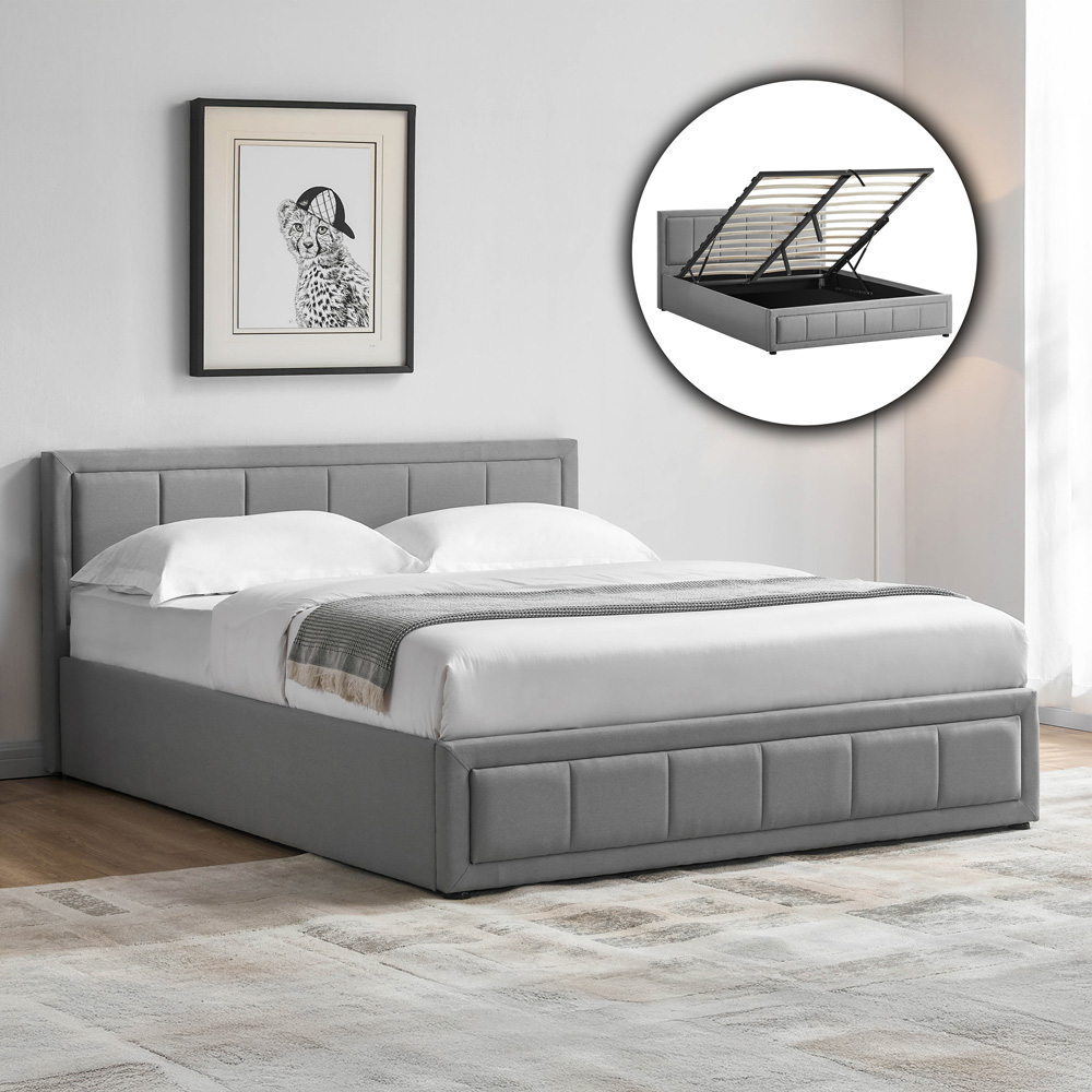 Vida Designs Vanita King Size Light Grey Ottoman Bed Image 4