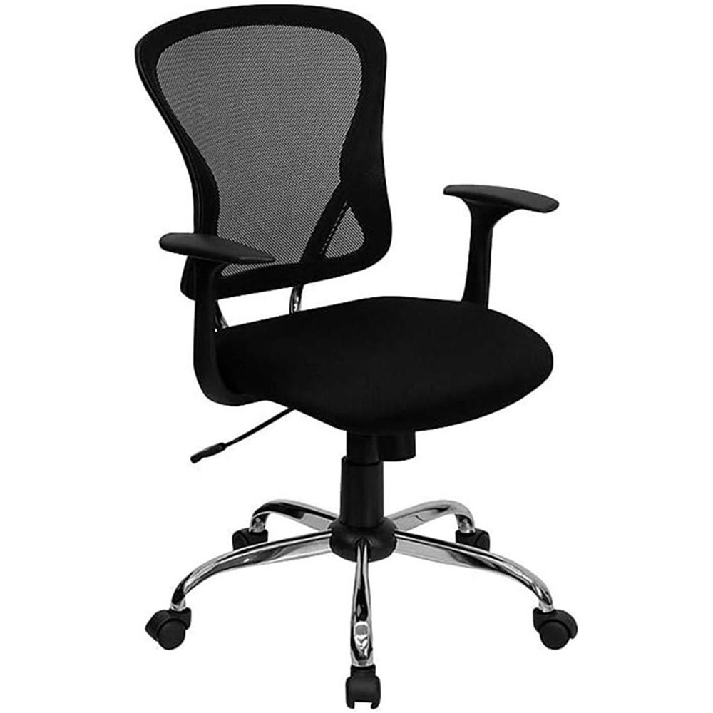 FWStyle Black Mesh Ergonomic Lumbar Support Office Chair Image 2