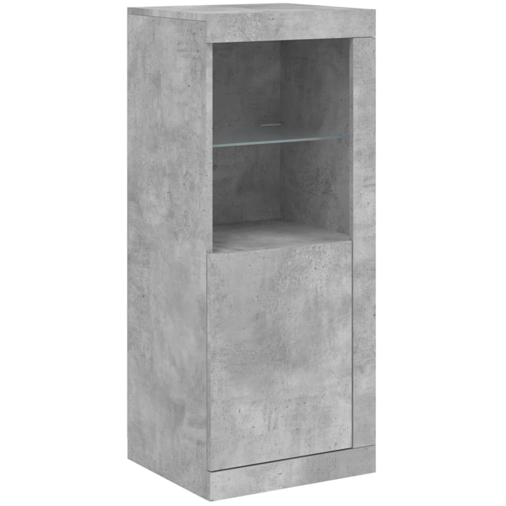 vidaXL 3 Door 6 Shelf Concrete Grey Sideboard with LED Lights 3 Pack Image 5