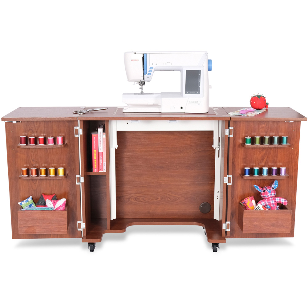 Arrow Cabinets Bandicoot K8205 Teak Fold-Away Sewing Cabinet Image 4