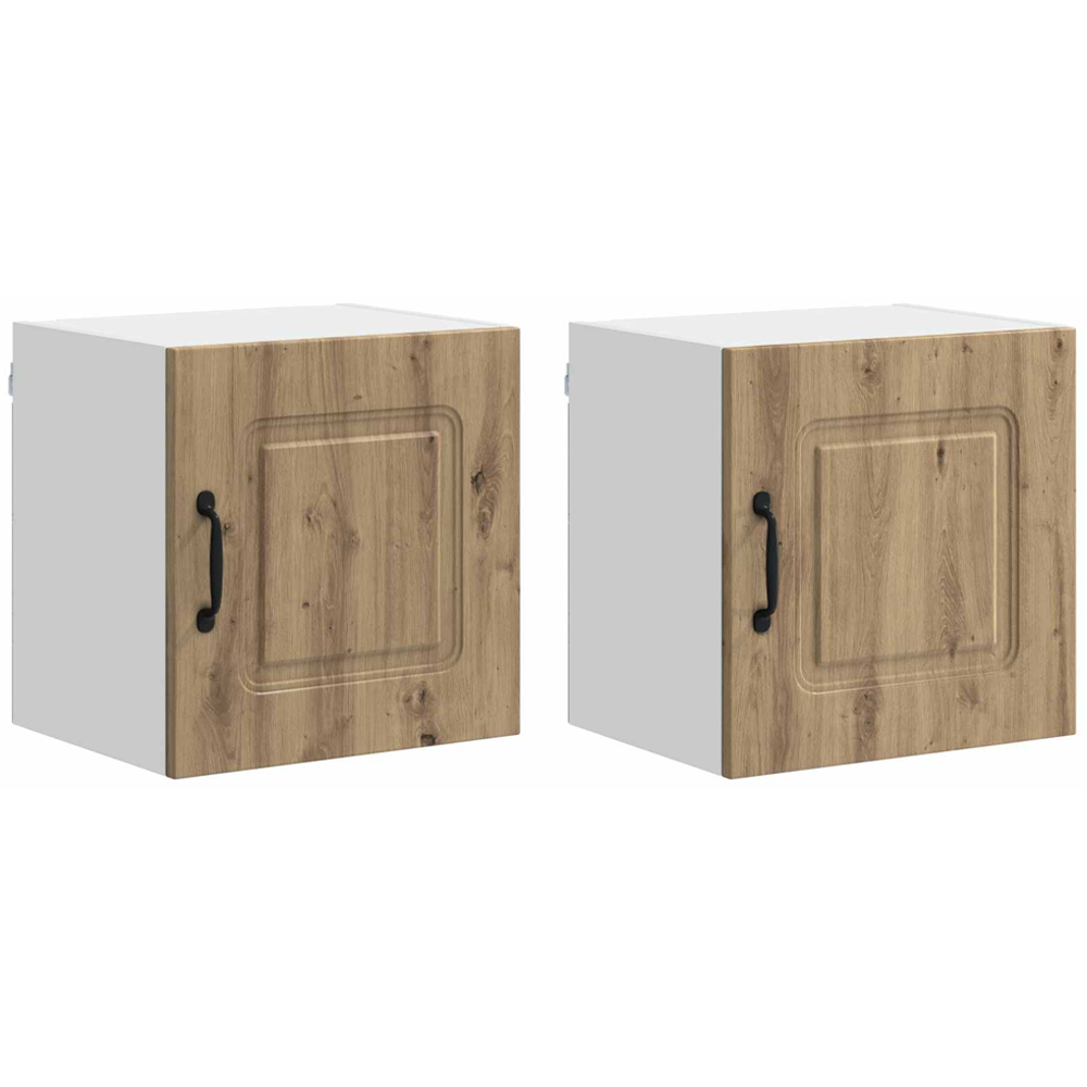 vidaXL Kalmar Single Door Artisan Oak Wall Mounted Square Kitchen Cabinet Set of 2 Image 8