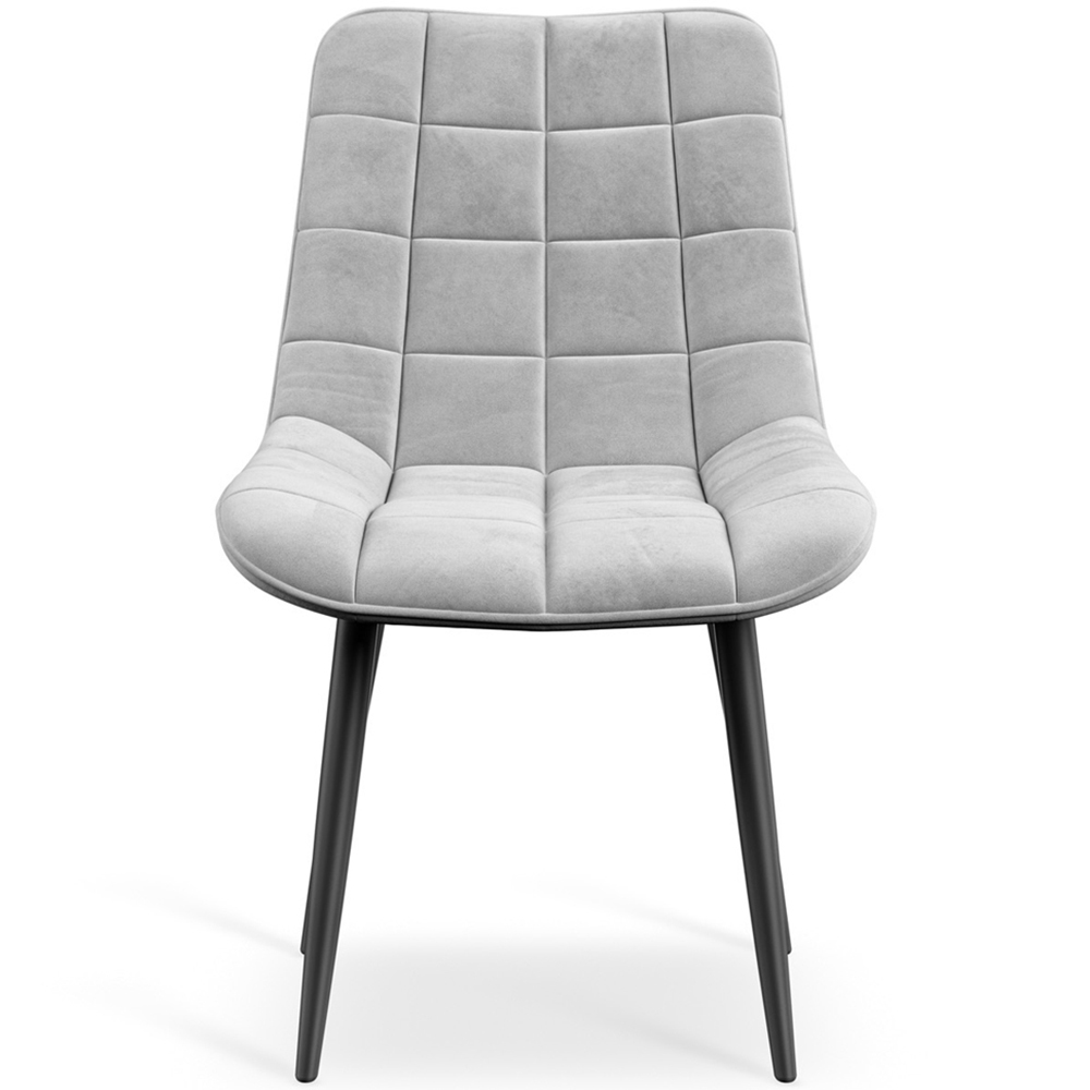Furniture Online Nova Set of 2 Grey Velvet Padded Seat Dining Chair Image 3