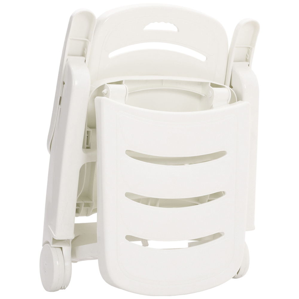 Living and Home Plastic Foldable Outdoor Lounger with Wheels Image 4