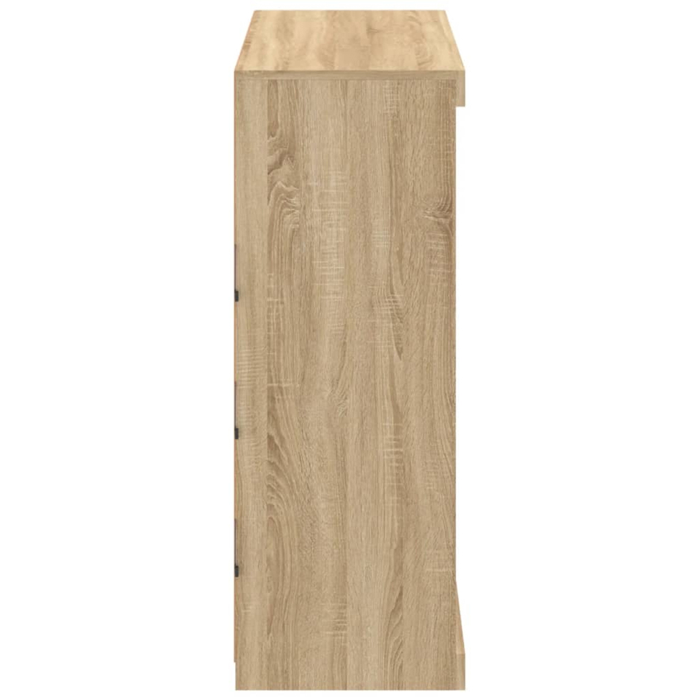 vidaXL 8 Shelf Sonoma Oak LED Sideboard Image 6