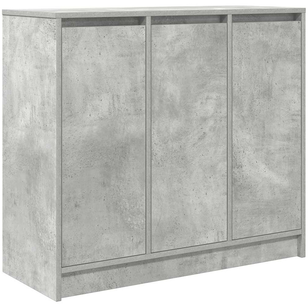 vidaXL 3 Door Concrete Grey Wooden Sideboard Image 2