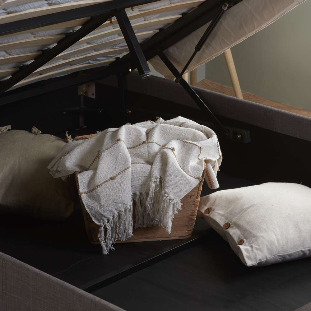 Berlin Double Grey Polyester Ottoman Bed Image 7