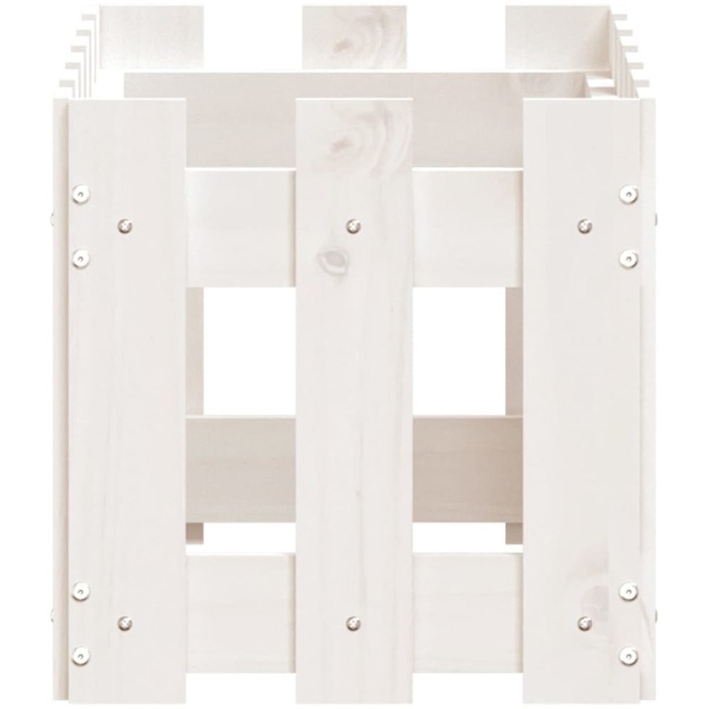 vidaXL White Solid Pine Wood Garden Planter 30 x 60 x 30cm Image 5