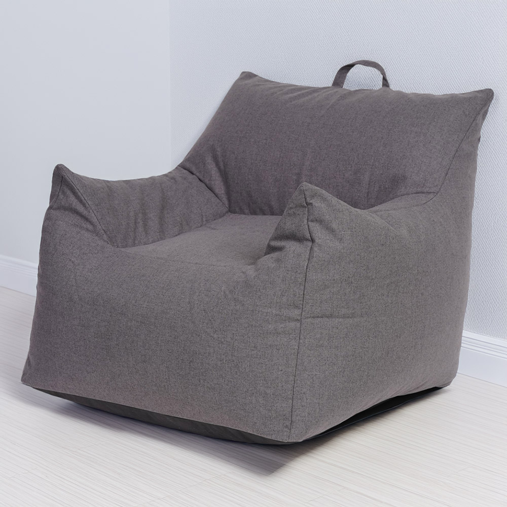 Kaikoo Grey Large Luxury Brushed Polyester Bean Bag Chair
