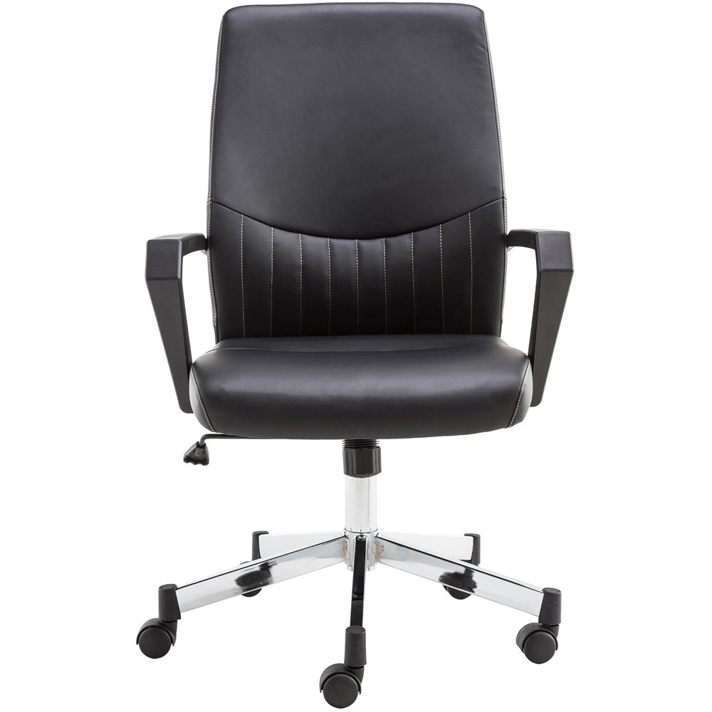 Alphason Brooklyn Black Designer Faux Leather Low Back Chair Image 4