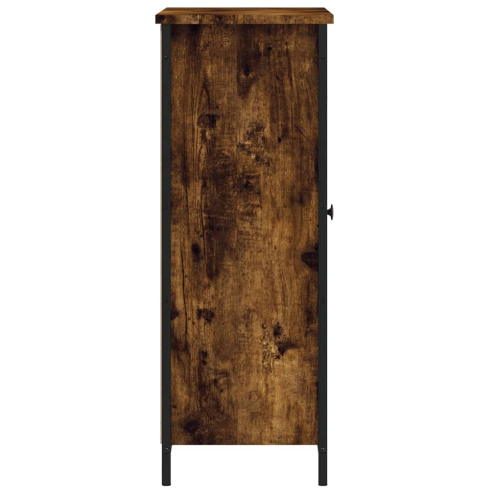 vidaXL Single Door 3 Shelf Smoked Oak Sideboard Image 7