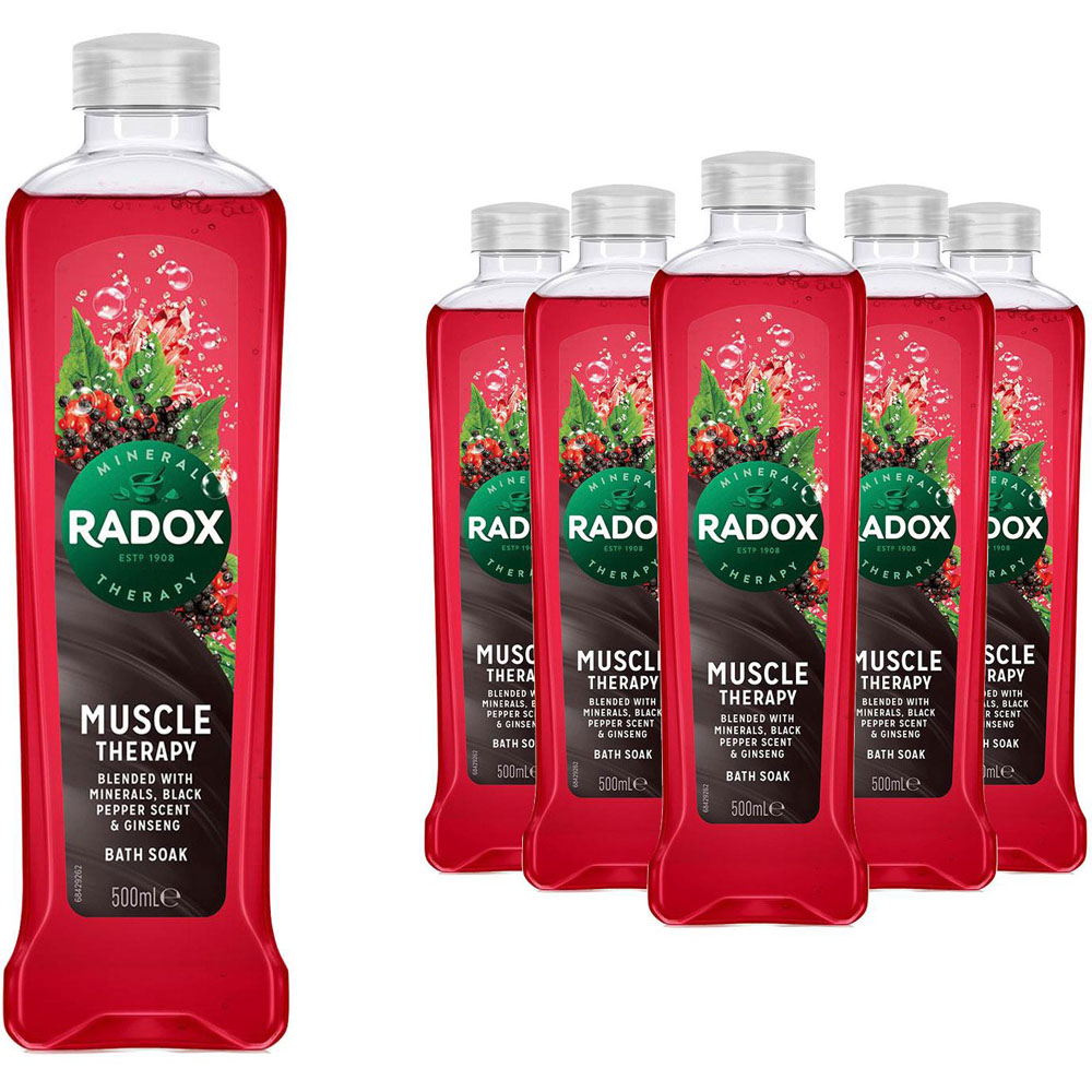 Radox 100% Nature Inspired Fragrance Muscle Therapy Bath Soak 500ml 6 Pack Image 1