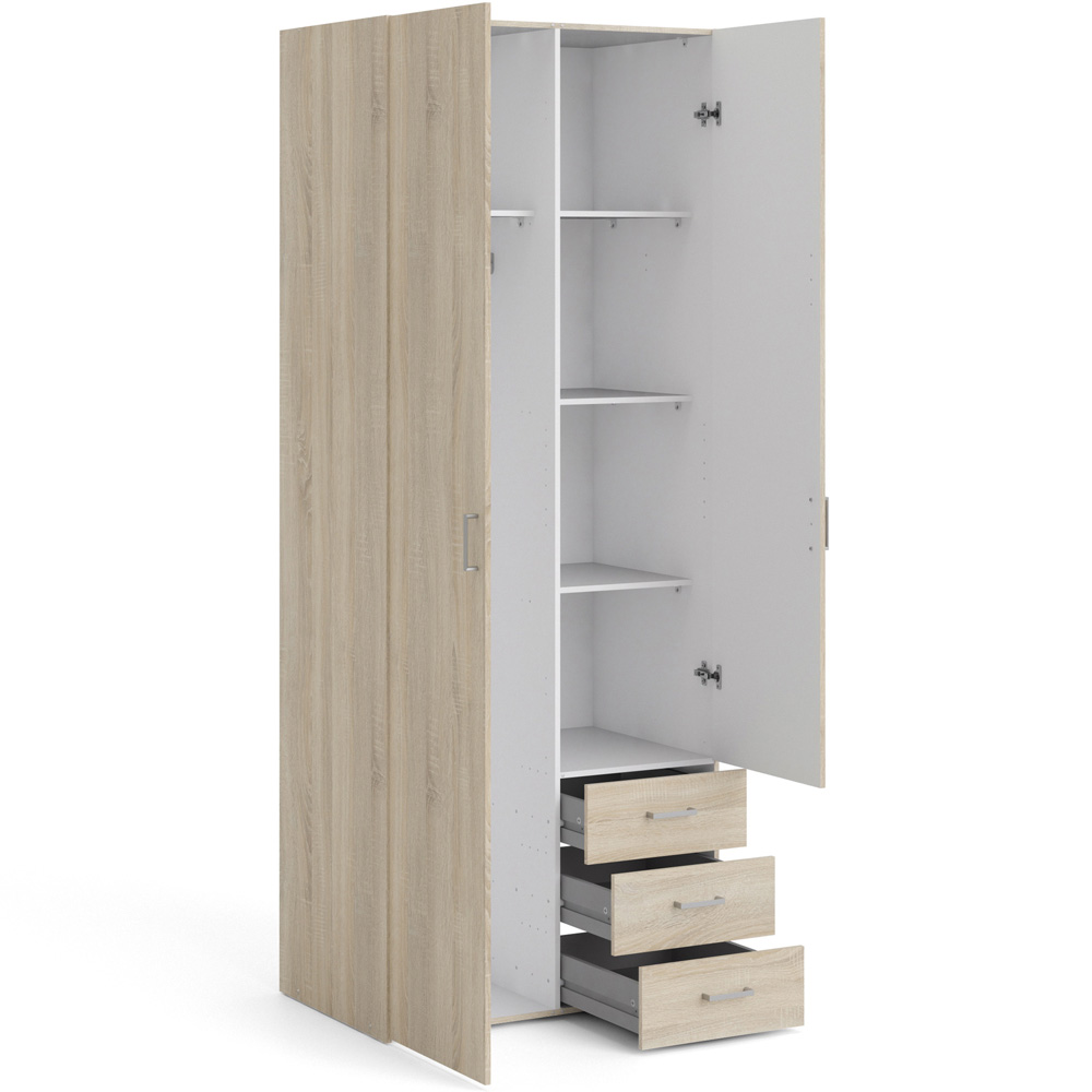 Florence Space 2 Door 3 Drawer Oak Wardrobe Image 4