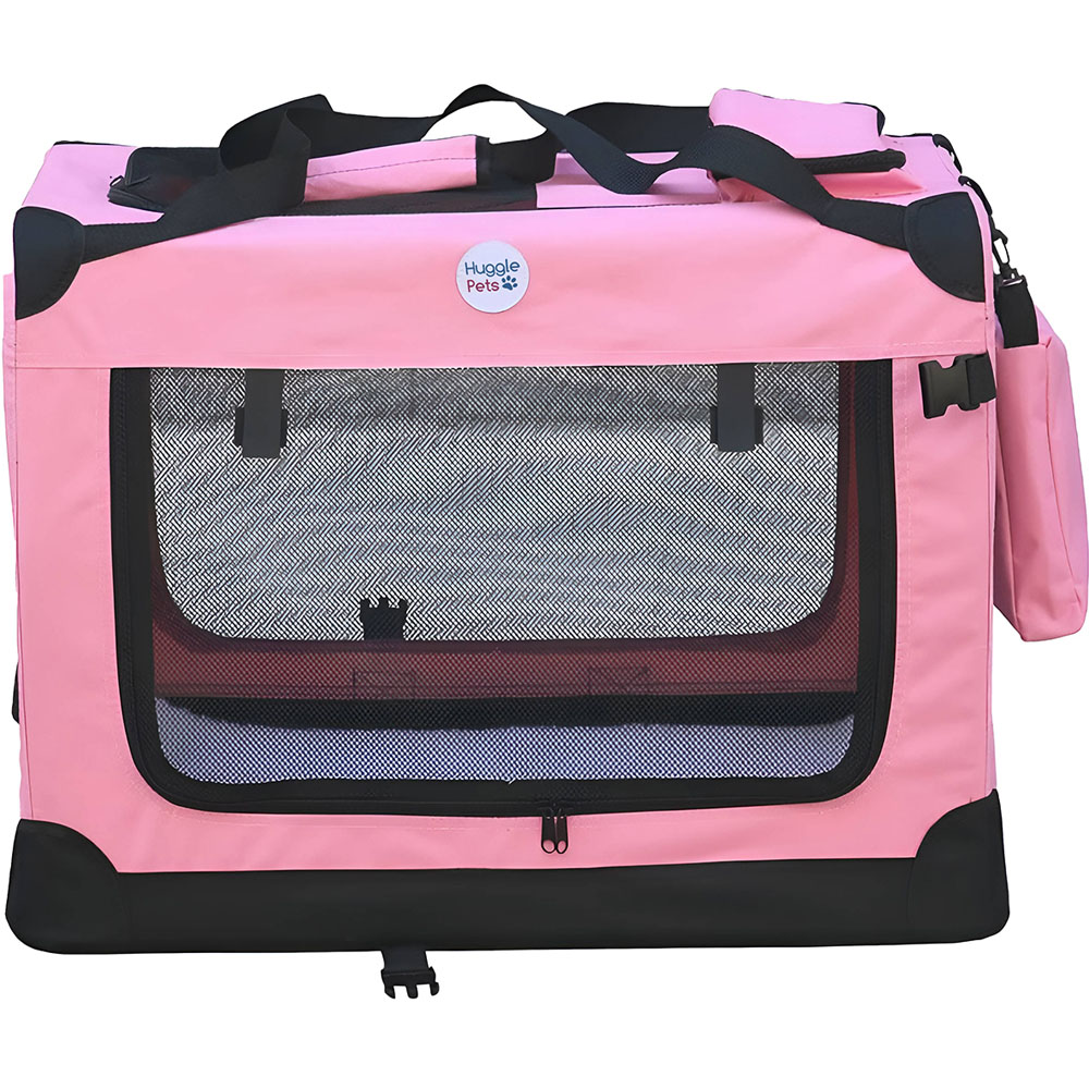 HugglePets Large Pink Fabric Crate 70cm Image 2