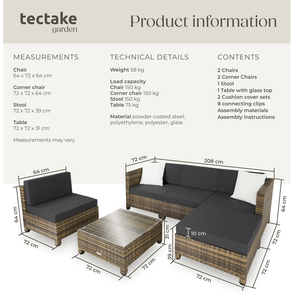 tectake Nature Garden Furniture Set Image 9
