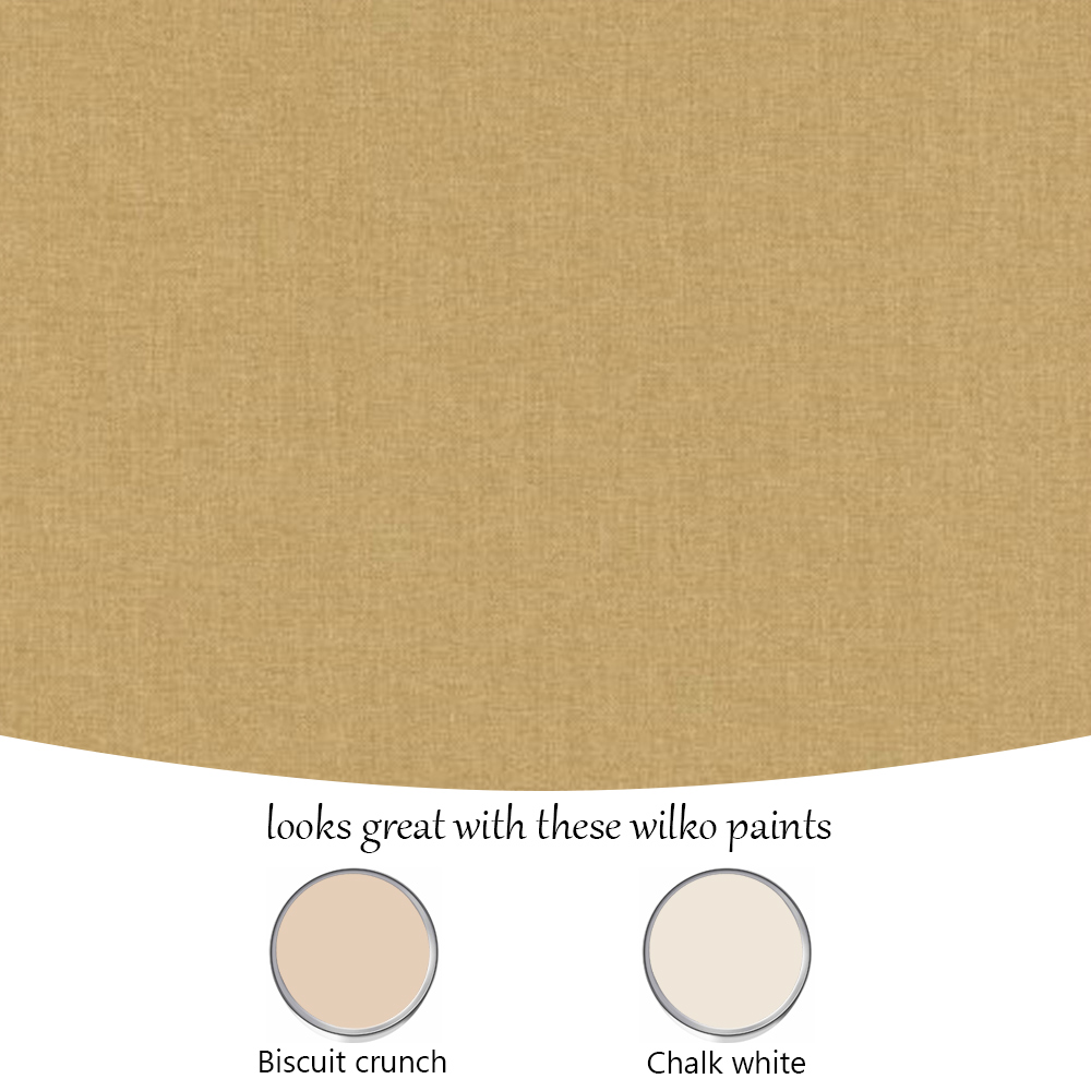 Grandeco Panama Linen Fabric Ochre Plain Wallpaper Image 4