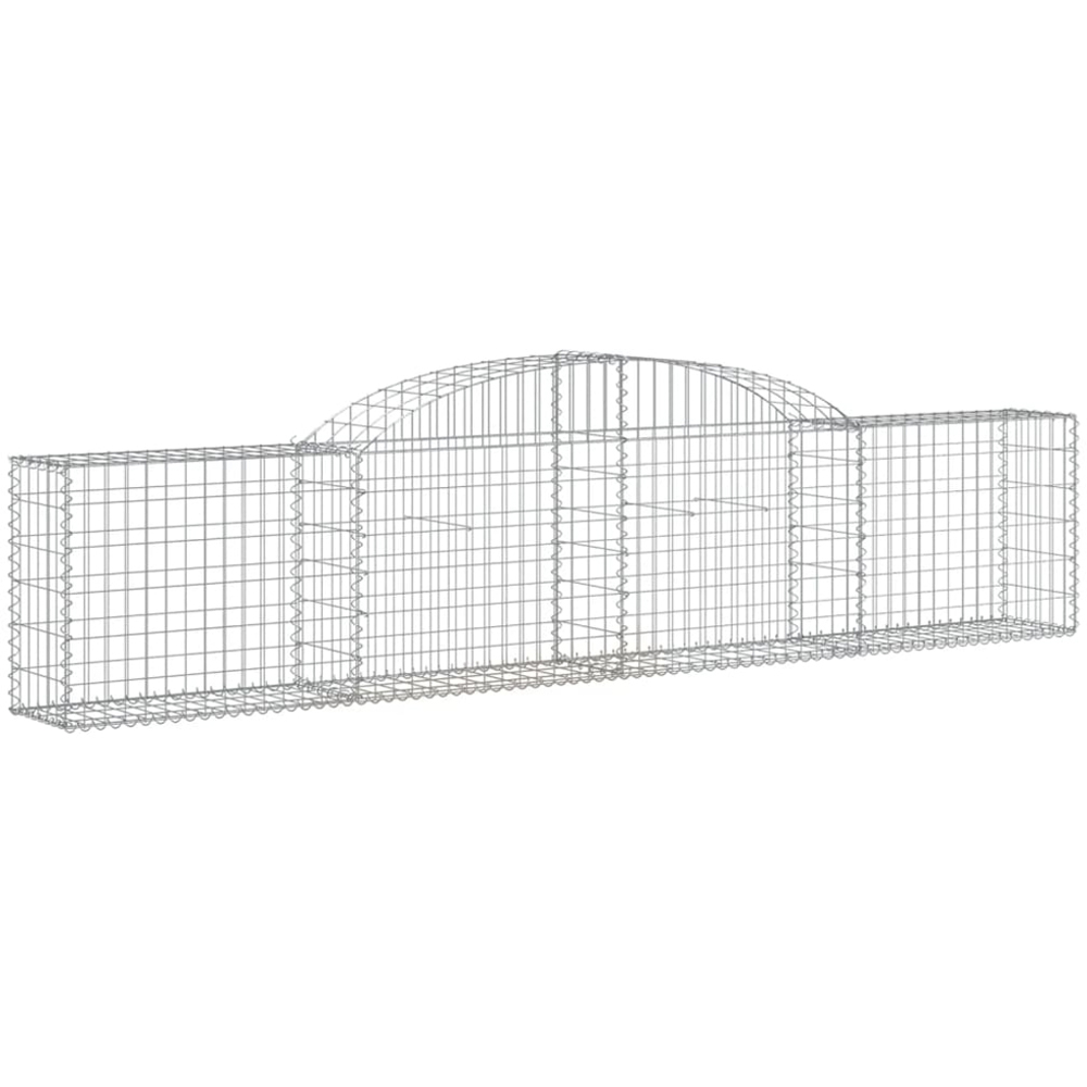vidaXL Silver Galvanised Iron Gabion Basket 300 x 30 x 60/80cm 3 Pack Image 1