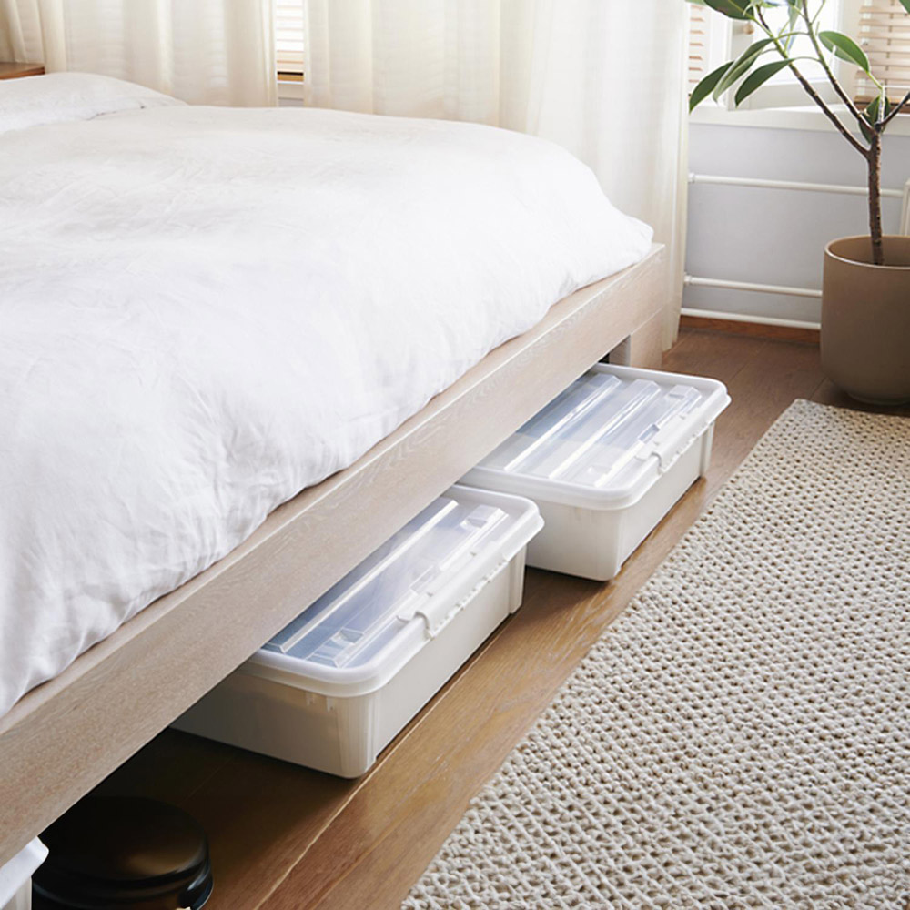 SmartStore Bedroller Underbed Storage Box with Transparent Lid 60L 4 Pack Image 2