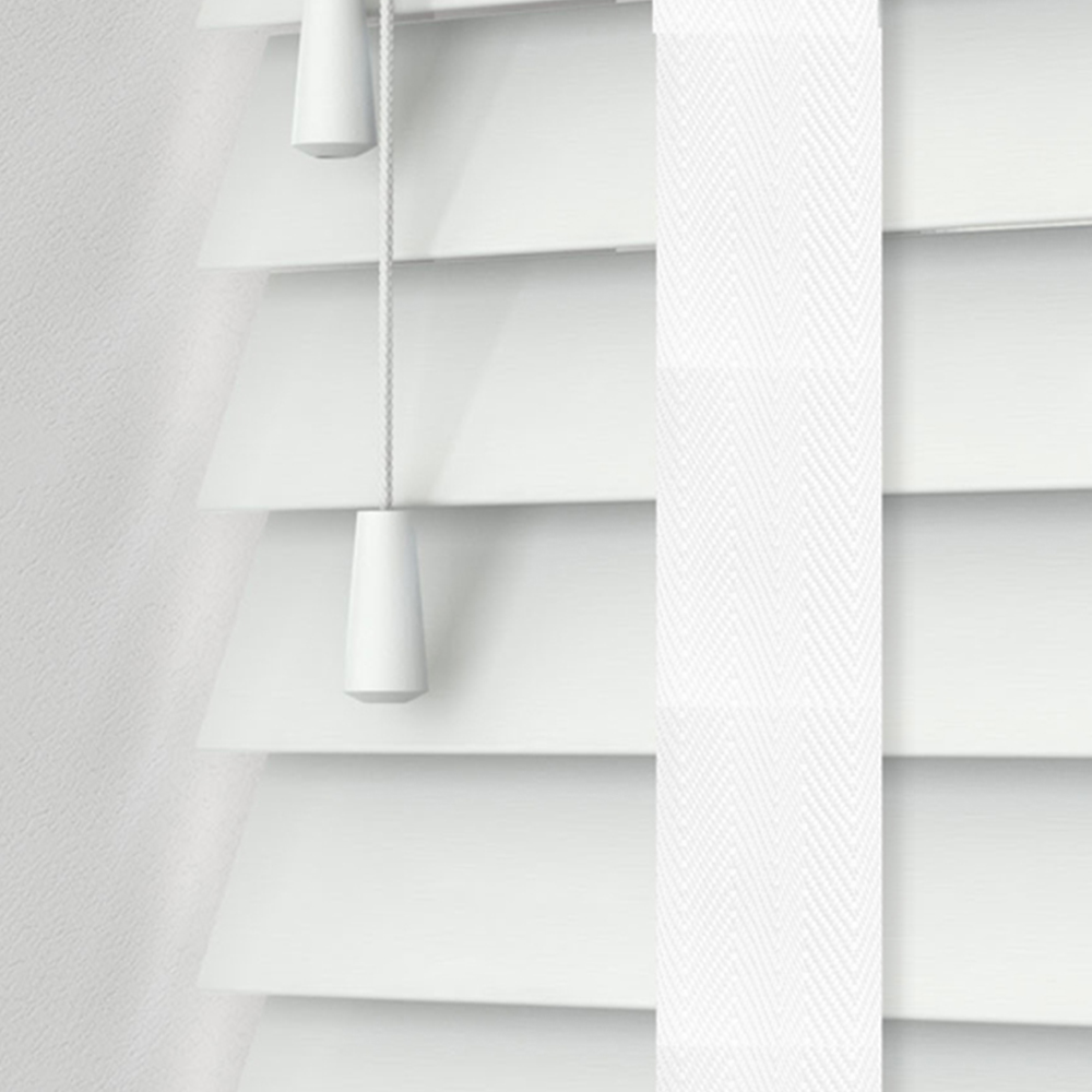 Caecus Real Wood Tape Venetian Blind White 75 x 120cm Image 2