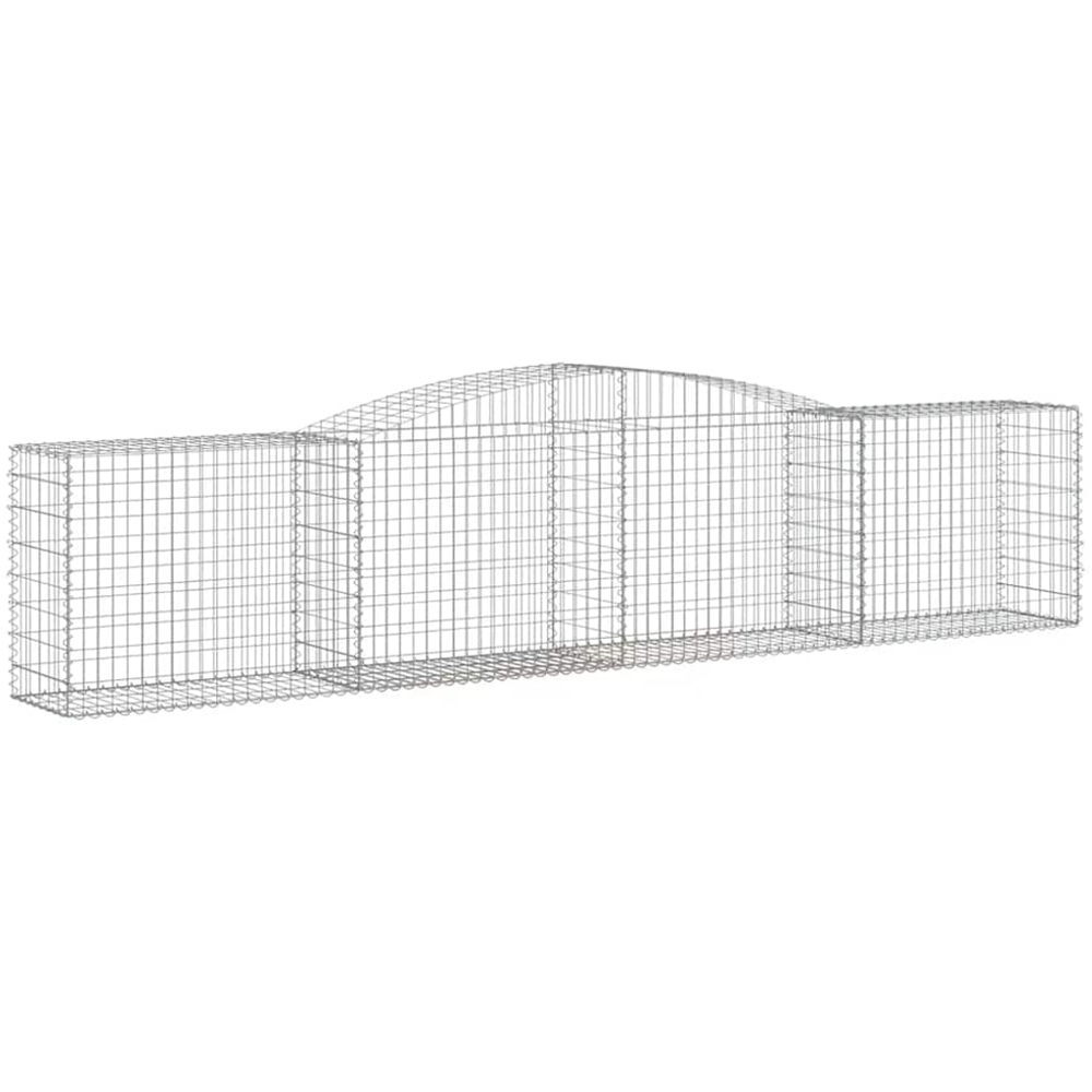vidaXL Silver Galvanised Iron Arched Gabion Basket 400 x 50 x 80/100cm 15 Pack Image 1