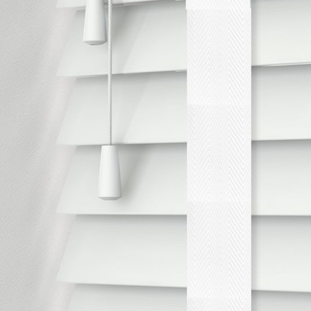 Caecus Real Wood Tape Venetian Blind White 75 x 200cm Image 2