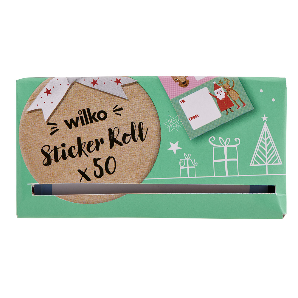 Wilko Festive Joy Sticker Roll 50 Pack Image 1