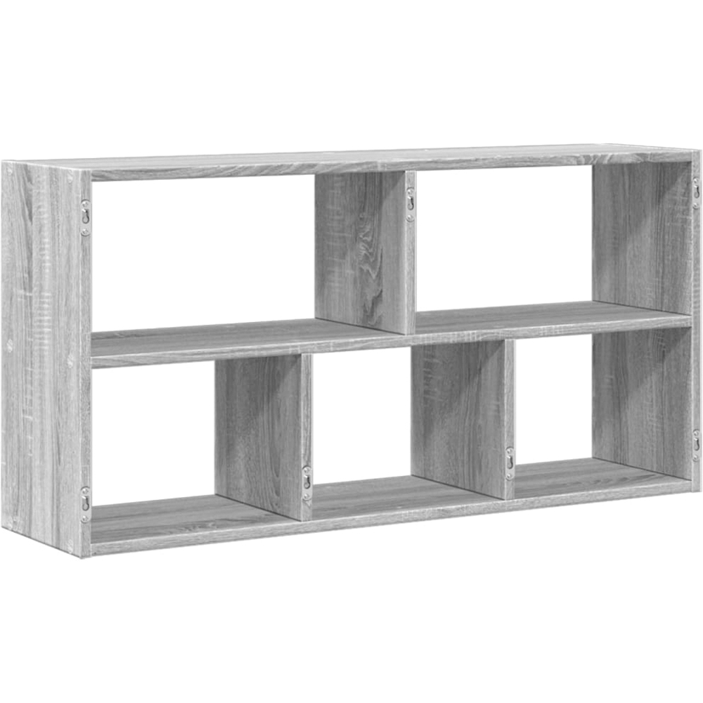 vidaXL 5 Shelf Grey Sonoma Floating Wall Shelf Image 5