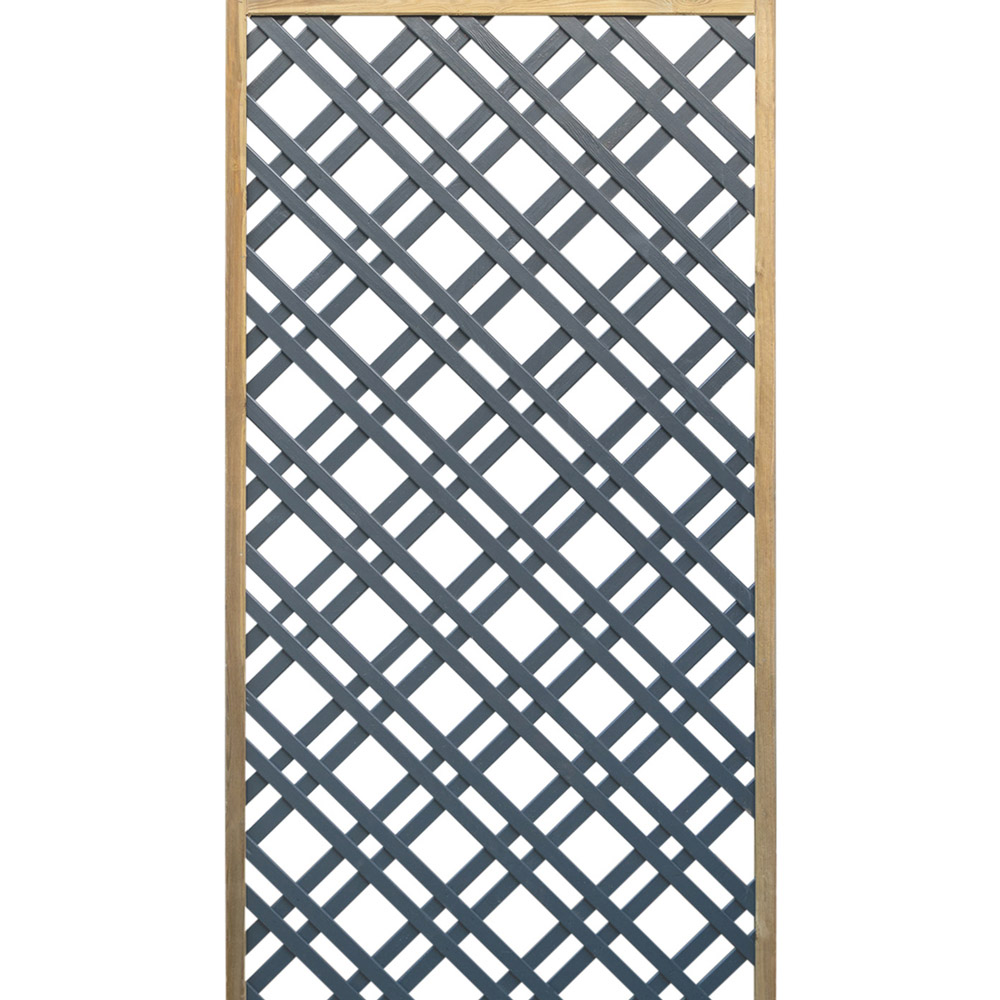 Forest Garden Grey Painted Lattice 180 x 90cm Image 3