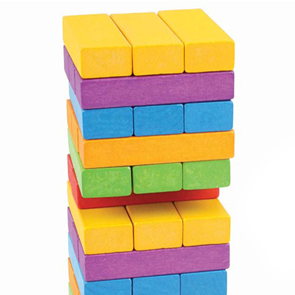 Bigjigs Toys Wooden Stacking Tower Game Multicolour Image 3
