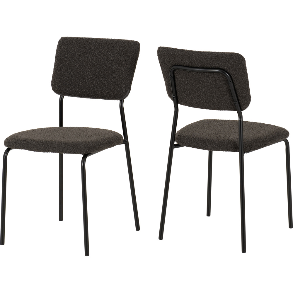 Seconique Sheldon Set of 4 Grey Boucle Fabric Dining Chair Image 2