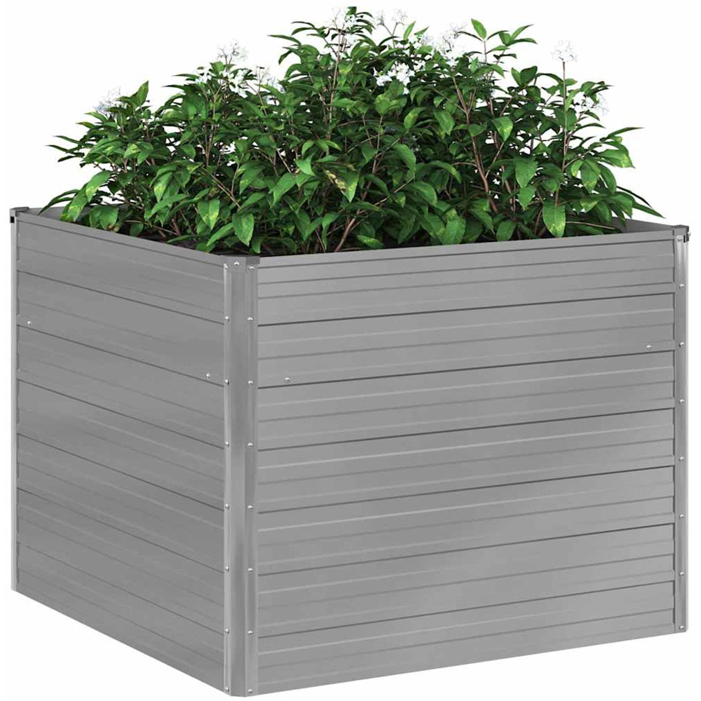 vidaXL Grey Galvanised Steel Raised Garden Bed 77 x 100 x 100cm Image 4