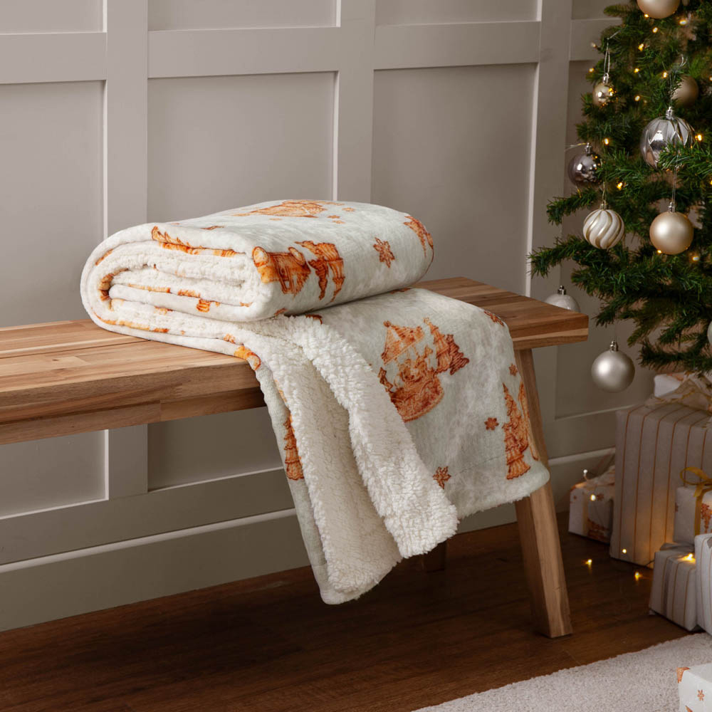 Furn Gretel Cloud Dust Sherpa Fleece Throw 130 x 150cm Image 2