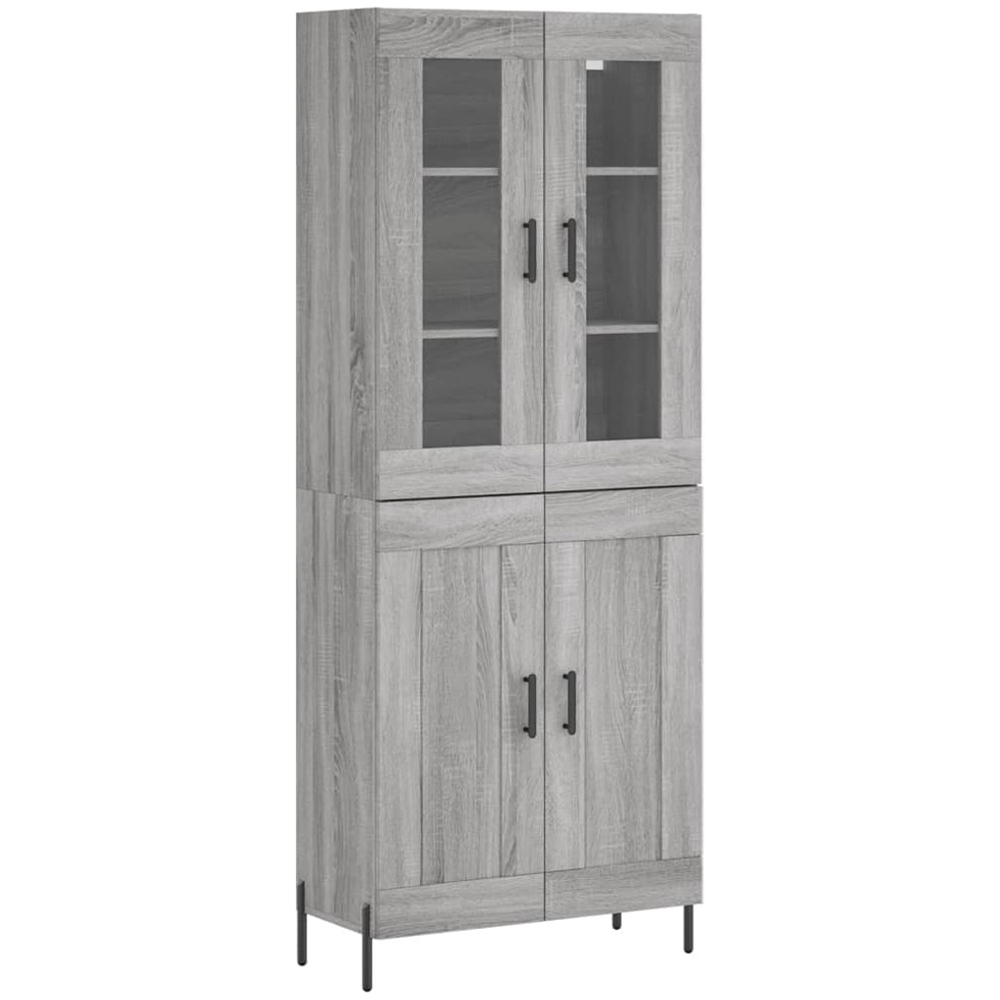 vidaXL 4 Door Grey Sonoma Highboard Image 2