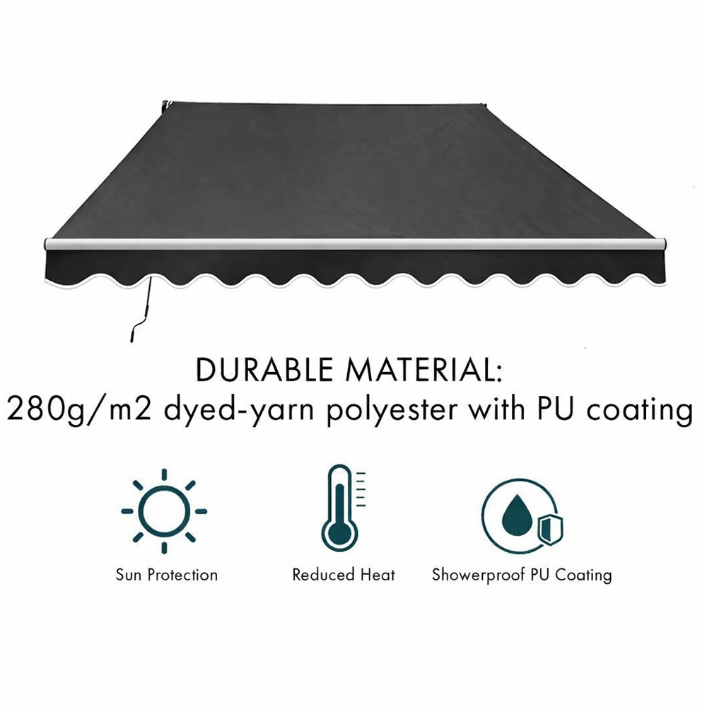 Jack Stonehouse Black Manual Awning 2.5 x 2m Image 7