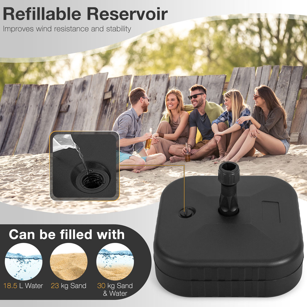 Costway Black Fillable Patio Umbrella Base Stand Holder 38mm Image 8